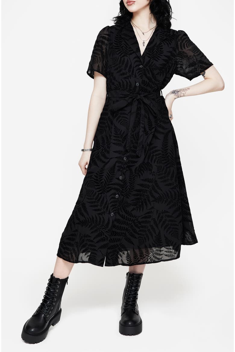 Lunafern Fern Midi Shirt Dress, Alternate, color, Black
