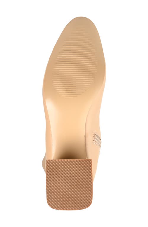 Journee Collection Melika Tall Ruched Shaft Vegan Leather Boot In Tan