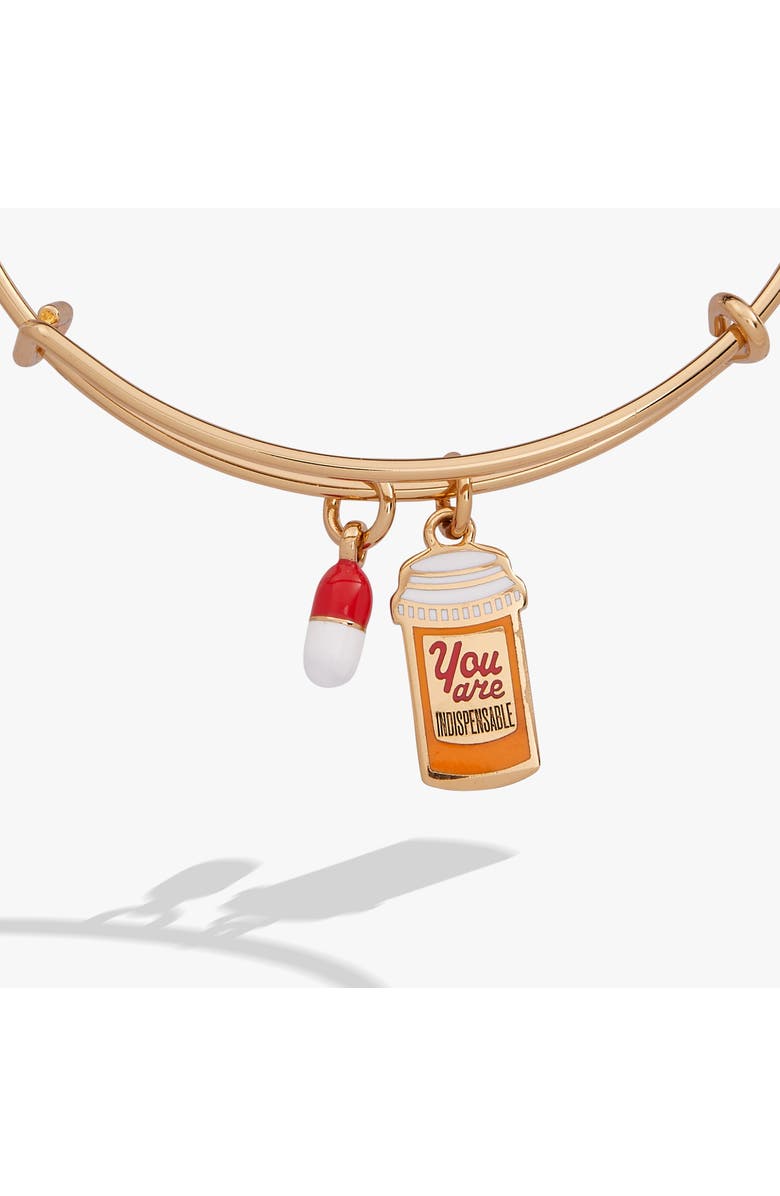 Alex and Ani 'You Are Indispensable' Pill Bottle Bangle, Alternate, color, Gold