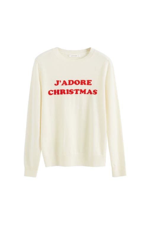 Chinti & Parker Wool-cashmere J'adore Christmas Sweater In Neutral