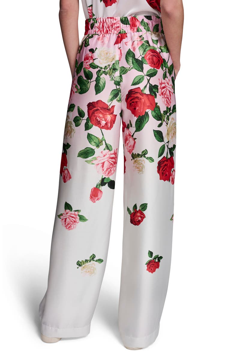 Placed Floral Satin Drawstring Pants, Alternate, color, CORNELIA ROSE/ SFT WHT MULTI