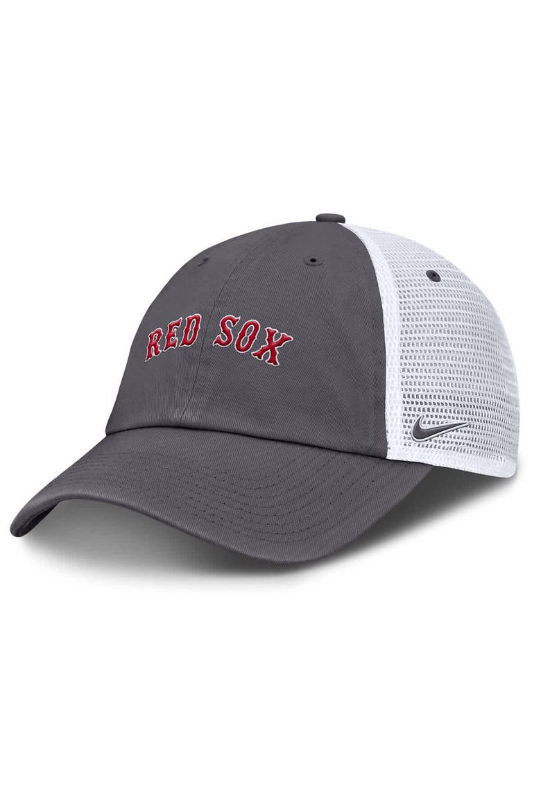 Men's Nike Gray Boston Red Sox Wordmark Club Adjustable Trucker Hat, Main, color, Gray
