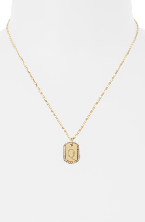 Meshmerise Diamond Initial Dog Tag Pendant Necklace In Yellow-q