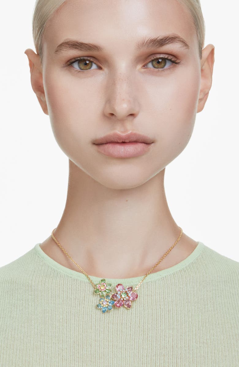 Swarovski Idyllia Floral Pendant Necklace, Alternate, color, Multi