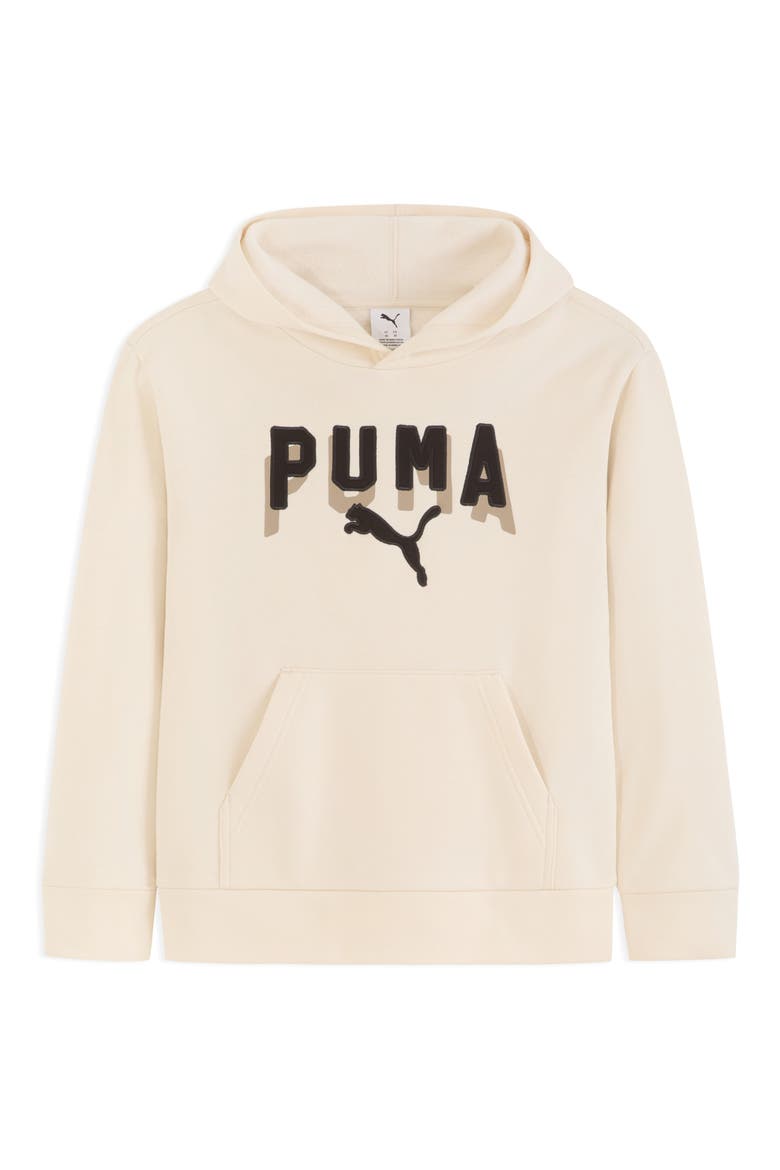 Kids' Class Pack Logo Appliqué Fleece Pullover Hoodie, Main, color, TAN COMBO