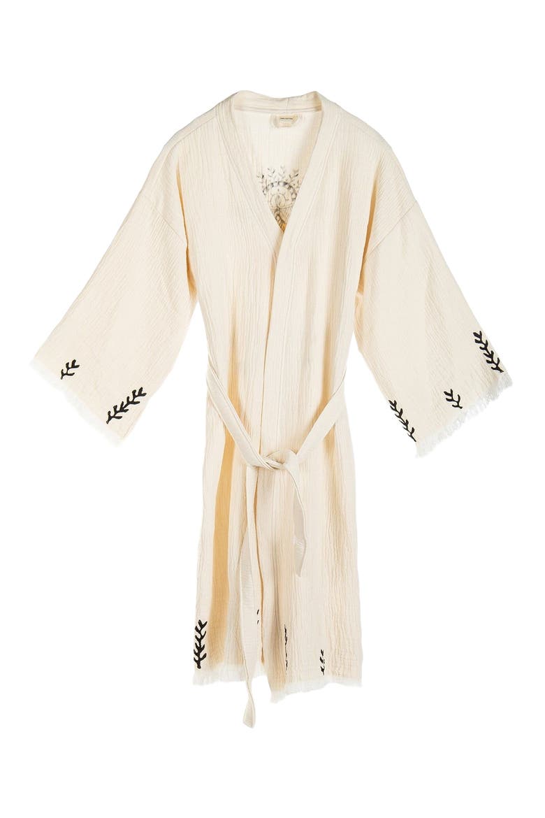 Sol - Sun Pattern Handmade Cotton Robe Cover-Up, Main, color, Off-White