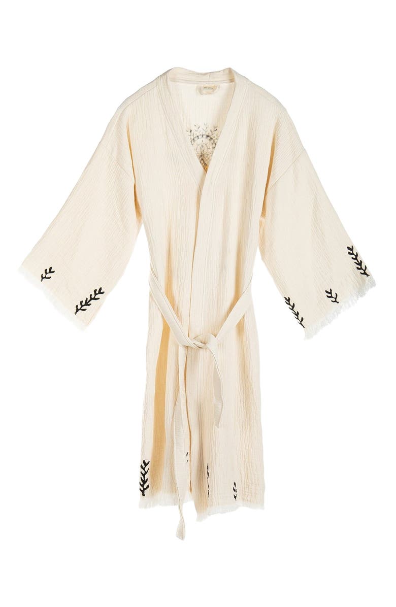 Forever & Always Shoes Sol - Sun Pattern Handmade Cotton Robe Cover-Up, Main, color, Off-White