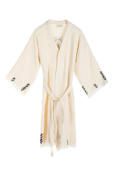 Sol - Sun Pattern Handmade Cotton Robe Cover-Up