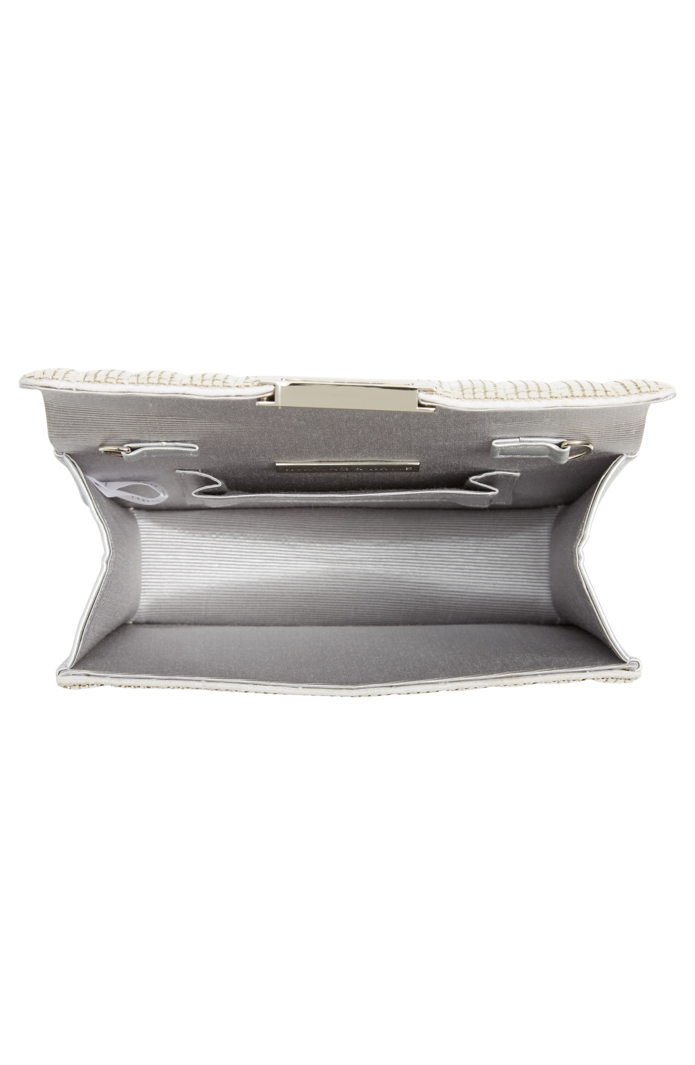 Sydney Quilted Clutch, Alternate, color, SATIN SILVER
