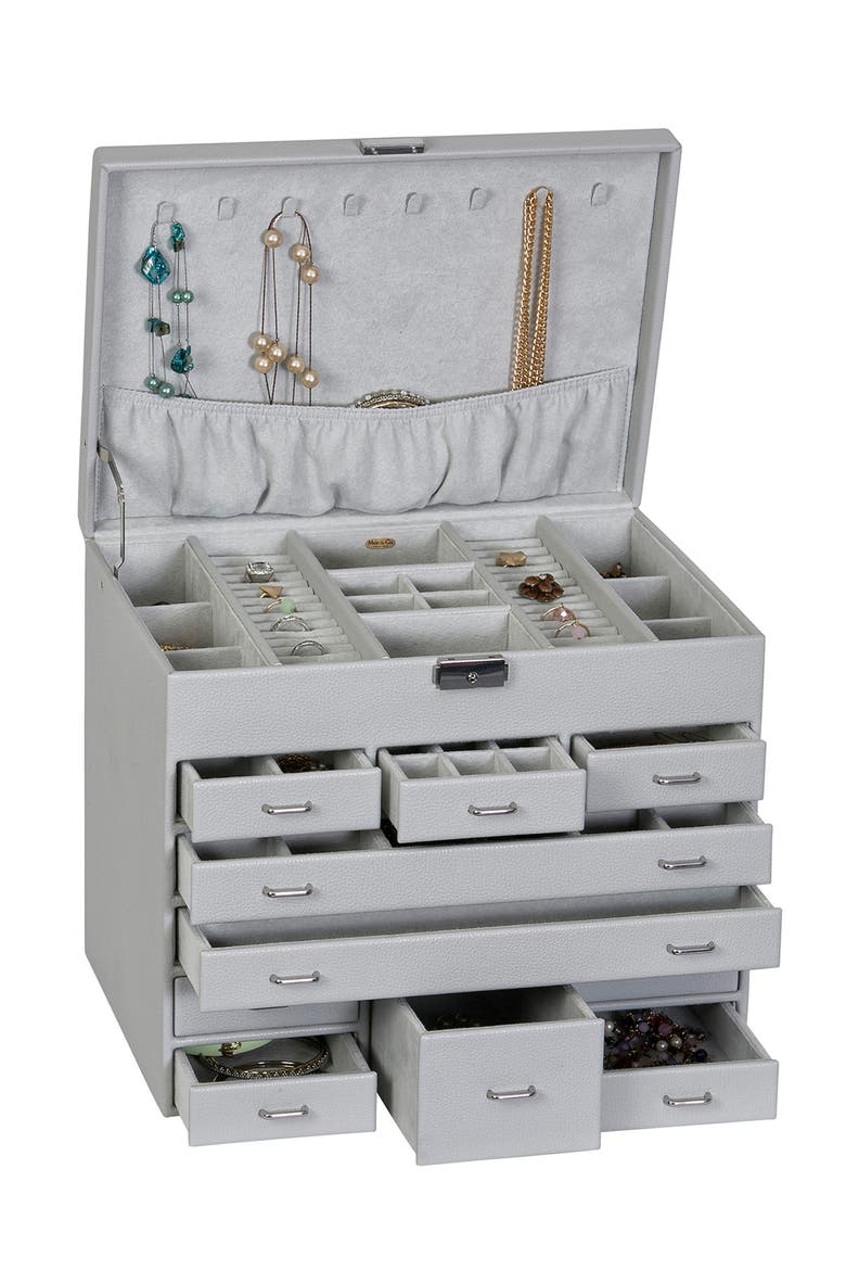 Mele & Co. Somerset Locking Jewelry Box, Alternate, color, WHITE