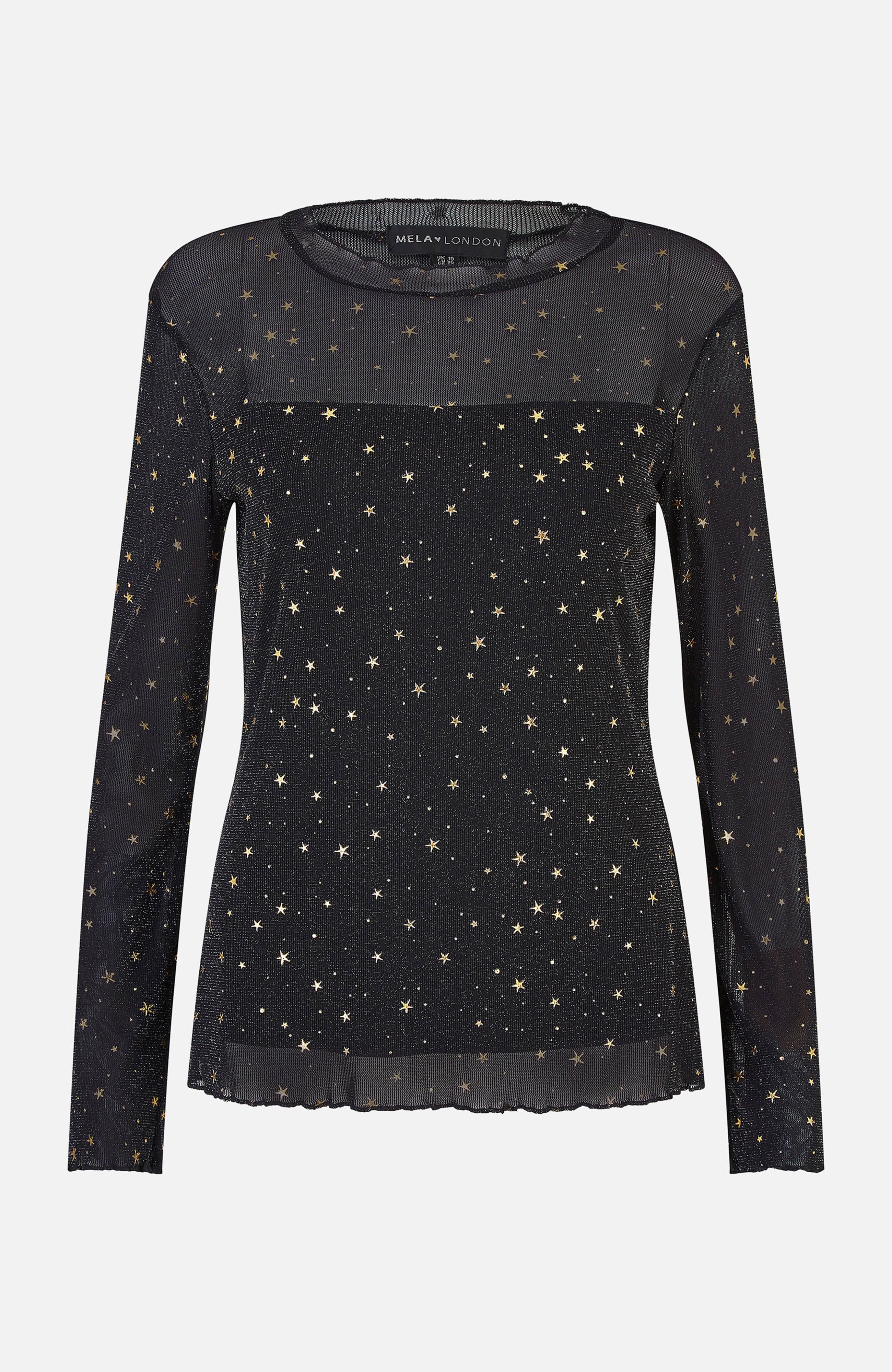 Mesh Star Print Long Sleeve Top - image 2