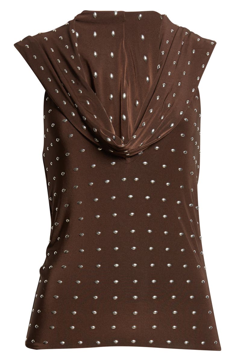 Siedrés Hunni Studded Jersey Top with Hood, Main, color, Brown