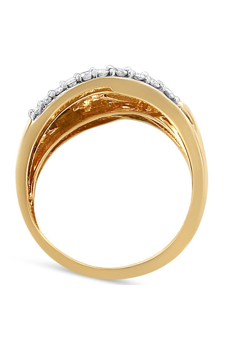 Haus of Brilliance 10K Gold 1.0 Cttw Diamond Multirow Interwoven Cocktail Ring, Alternate, color, Yellow Gold