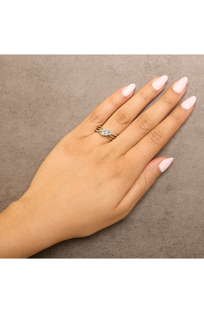 Haus of Brilliance 14K Yellow Gold Plated Sterling Silver 1/10 Cttw Diamond Bypass Ring, Alternate, color, Yellow Gold Over Silver