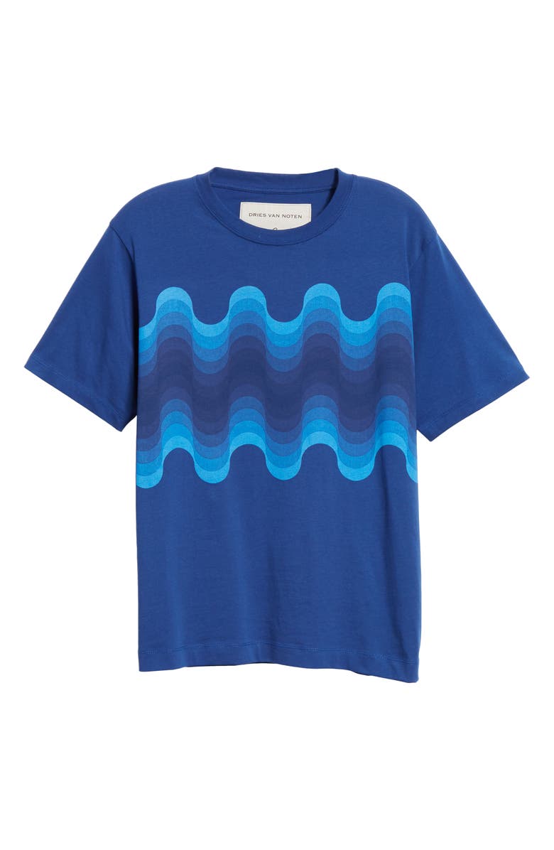 Dries Van Noten Welle Wave Print T-Shirt, Alternate, color, 