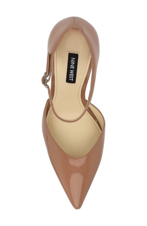 Shop Nine West Fiere Ankle Strap Pointed Toe Pump In Medium Natural