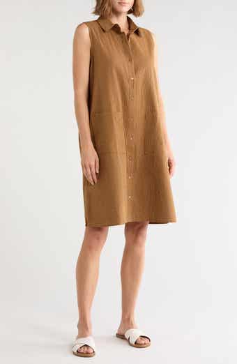 Sleeveless Organic Cotton Shirtdress