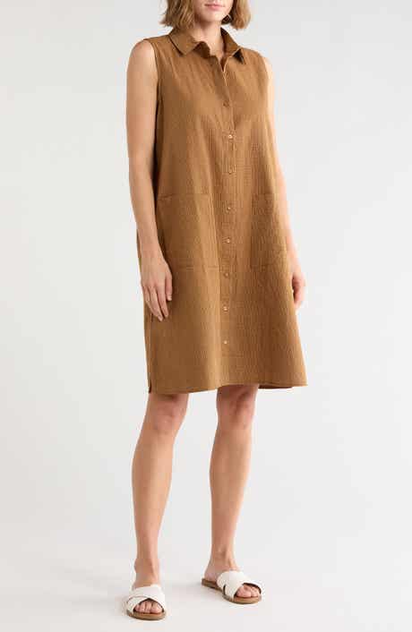 Sleeveless Organic Cotton Shirtdress