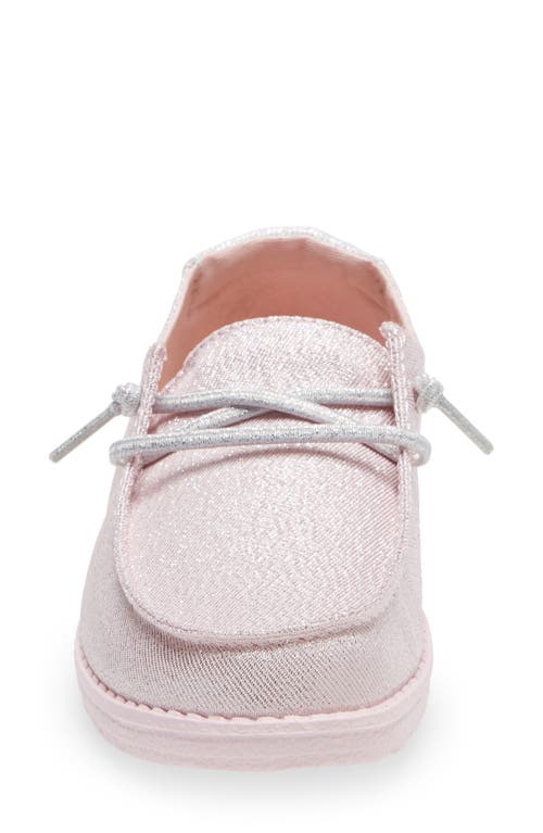 Hey Dude Wendy Sparkling Moc Toe Sneaker In Sparkling Pink