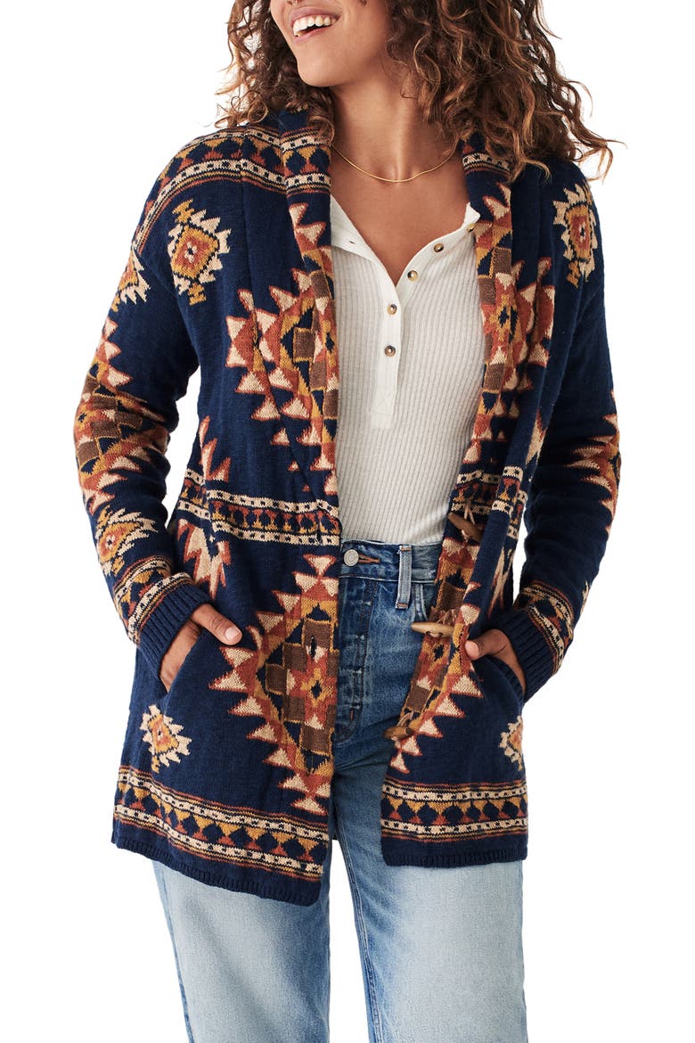 Lodge Organic Cotton Cardigan, Main, color, WOLF MOUNTAIN