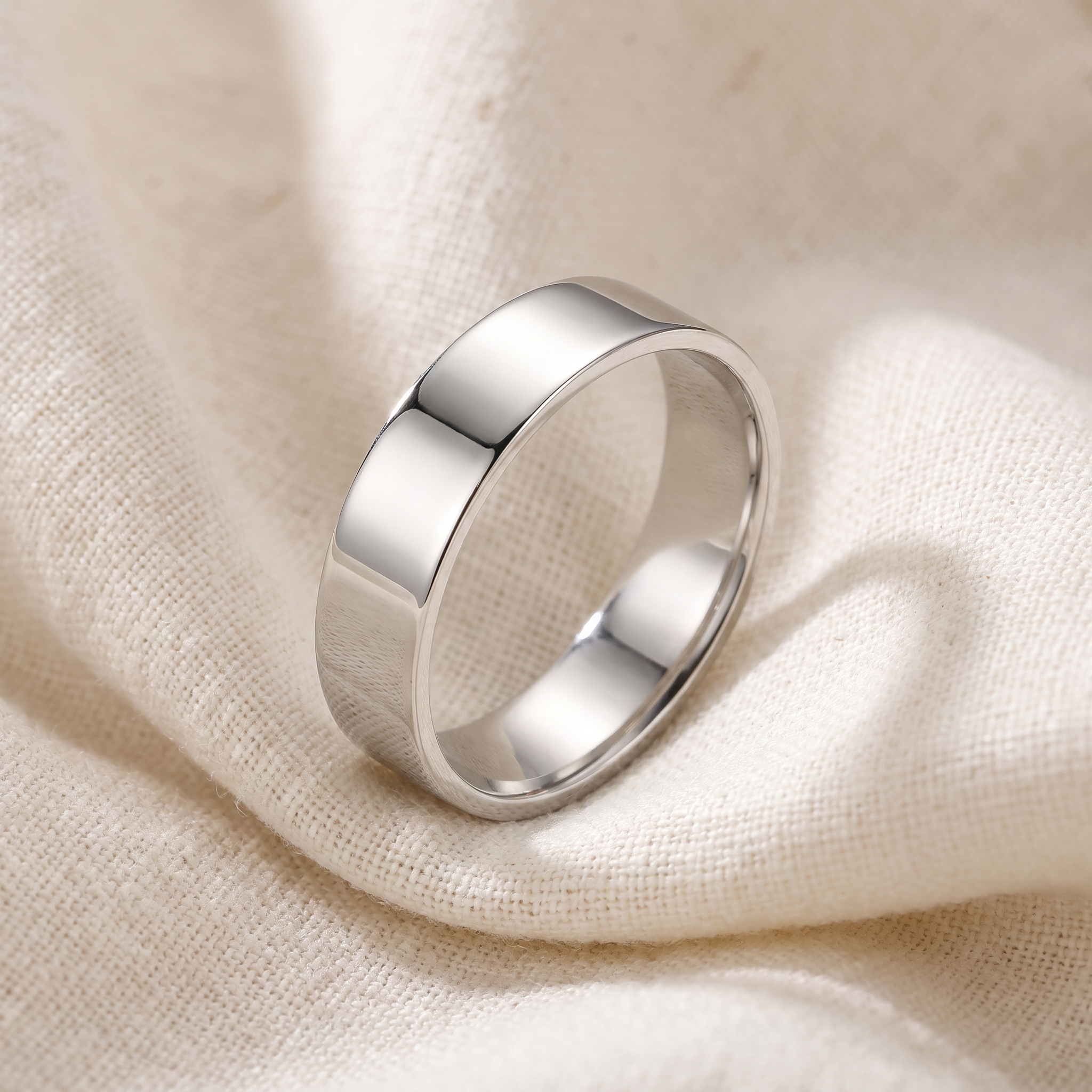 Bliss Diamond 5mm Flat High Polished Wedding Plain Comfort Fit Band 14K ...