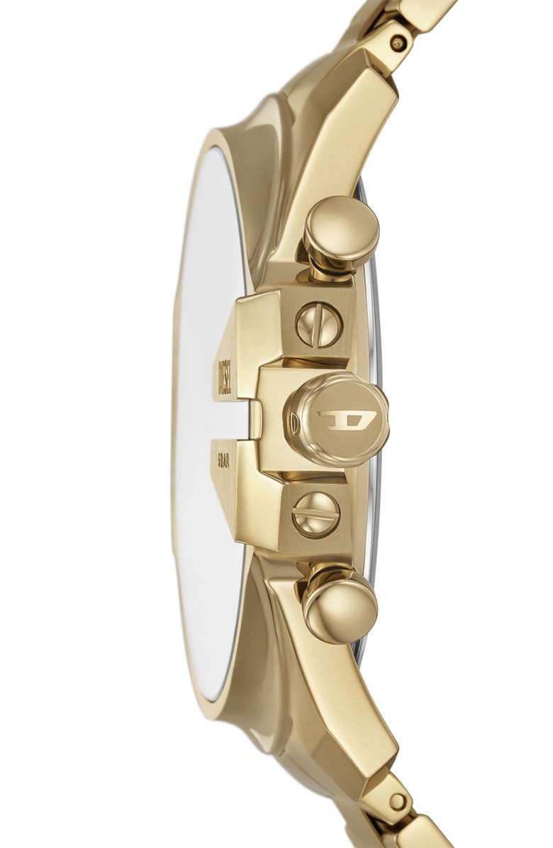 DIESEL<sup>®</sup> Mega Chief Goldton Chronograph Bracelet Watch, 48mm, Alternate, color, 