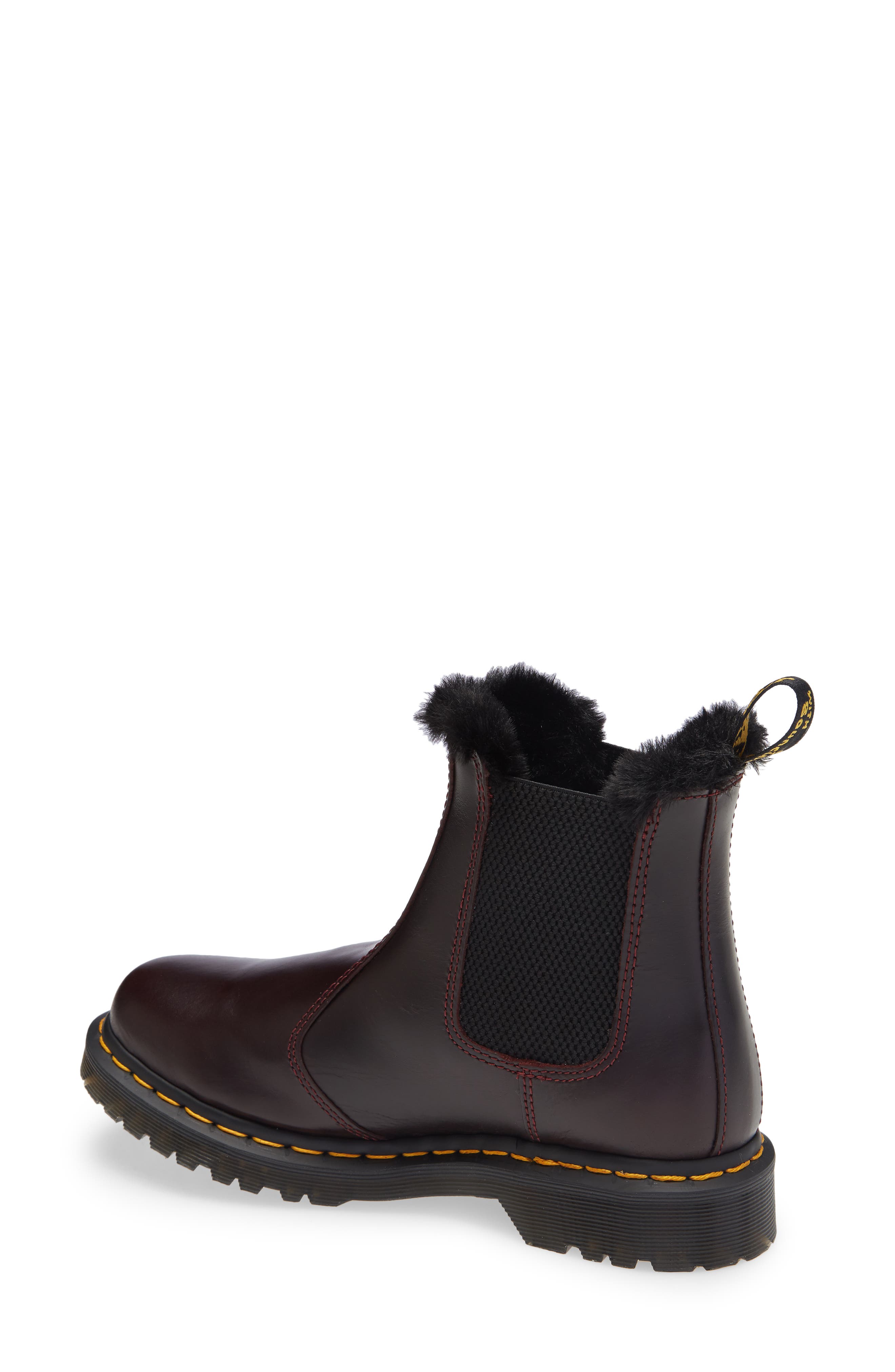 Dr. Martens Leona Faux Fur Lined Chelsea Boot, Alternate, color, 