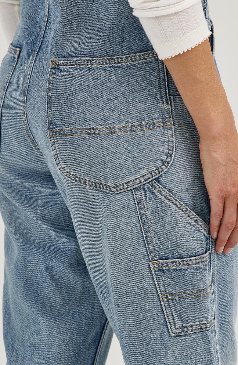 Lee Slim Straight Leg Denim Overalls, Alternate, color, Blue Glimmer