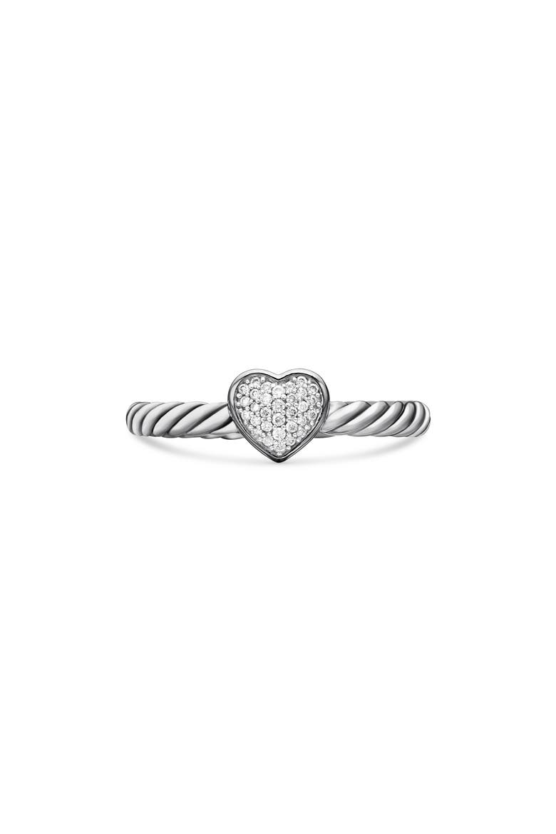 Cable Collectibles Pavé Diamond Heart Ring, Main, color, DIAMOND