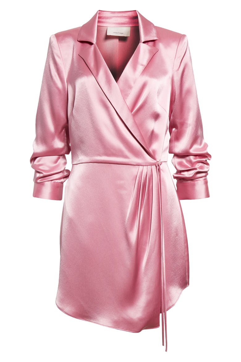 Sabina Satin Wrap Dress, Main, color, PRIMROSE