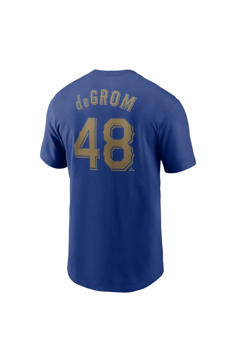 Nike Men's Nike Jacob deGrom Royal Texas Rangers 2024 Gold Collection Name & Number T-Shirt, Alternate, color, 
