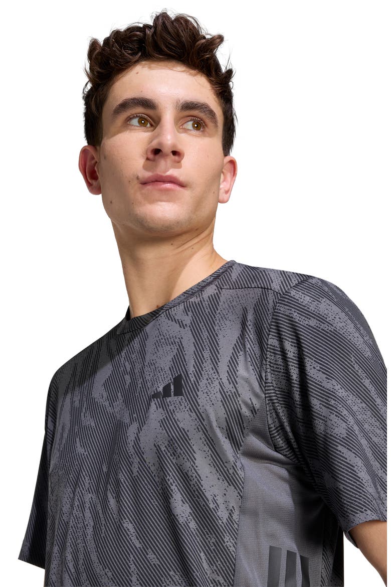 Tech Essentials Performance Allover-Print T-Shirt, Alternate, color, GREY SIX