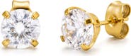 REBL Round Cut Cubic Zirconia Stud Earrings