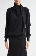 Jil Sander Scarf Tie Virgin Wool Sweater