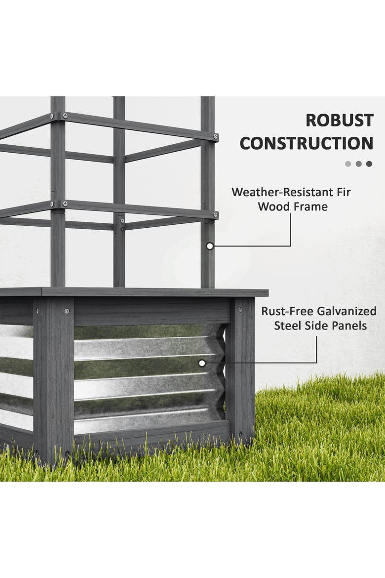 Raised with Steel Sides, Raised Garden Bed, Alternate, color, Gray
