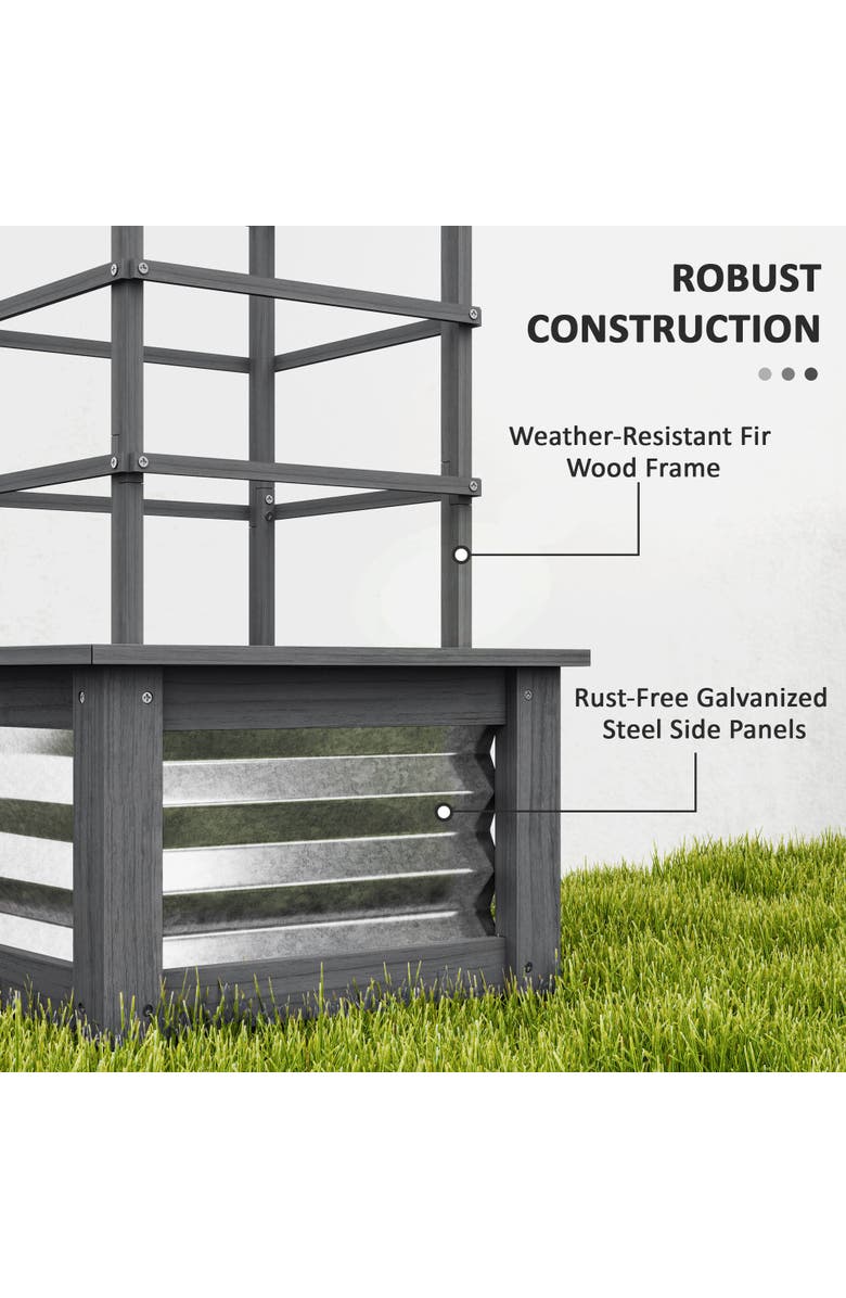 Outsunny Raised with Steel Sides, Raised Garden Bed, Alternate, color, Gray