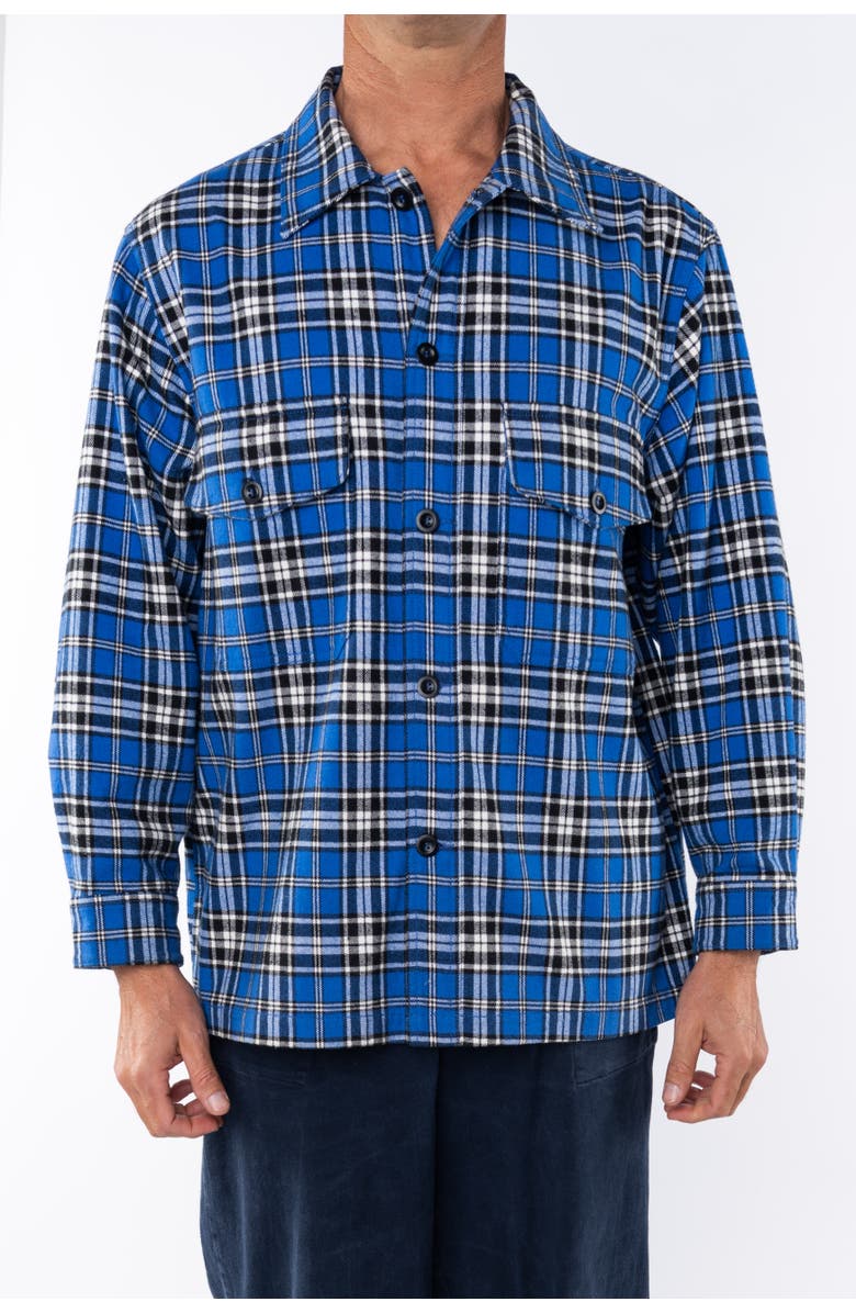ARIKO Bucky Heavy Flannel Over Shirt, Alternate, color, Blue / Black