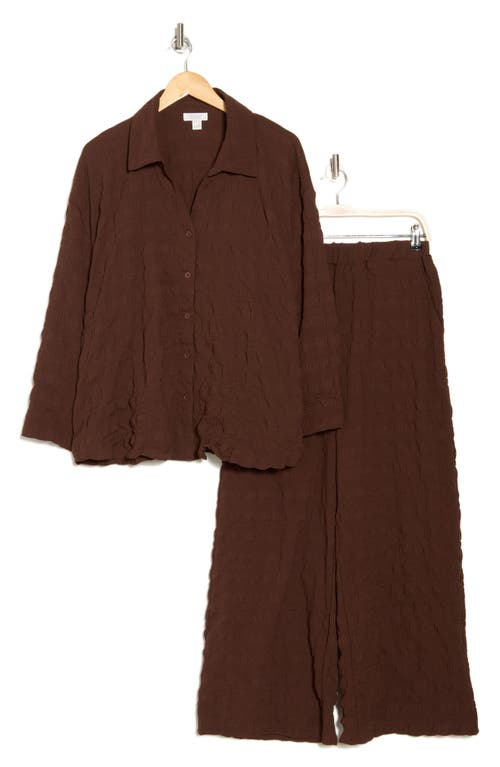 Nordstrom Rack 2-piece Crinkle Cover-up Set In Brown Bitter