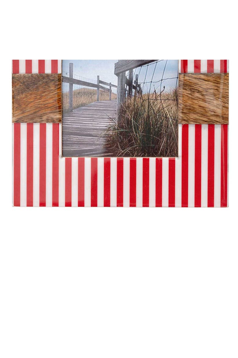 4x4 Cabana Stripe Red Photo Picture Frame, Alternate, color, Red