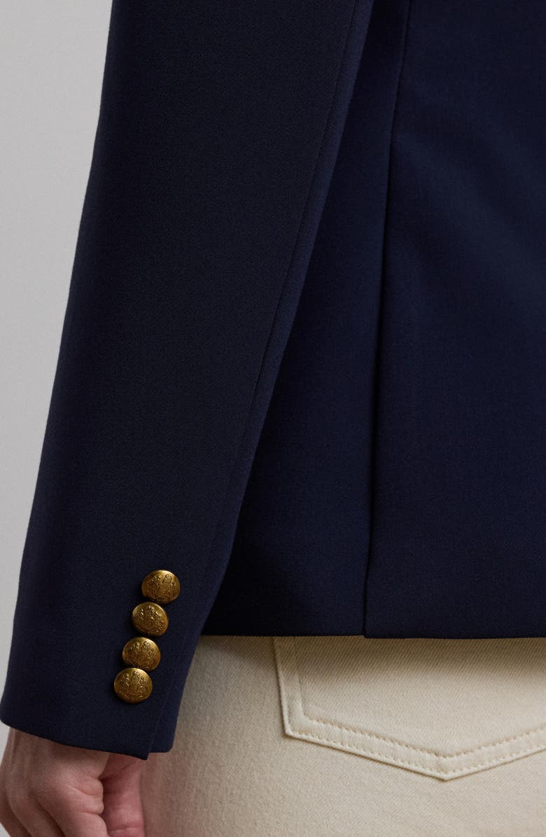 Lauren Ralph Lauren Metallic Trim Twill Military Jacket, Alternate, color, Lauren Navy