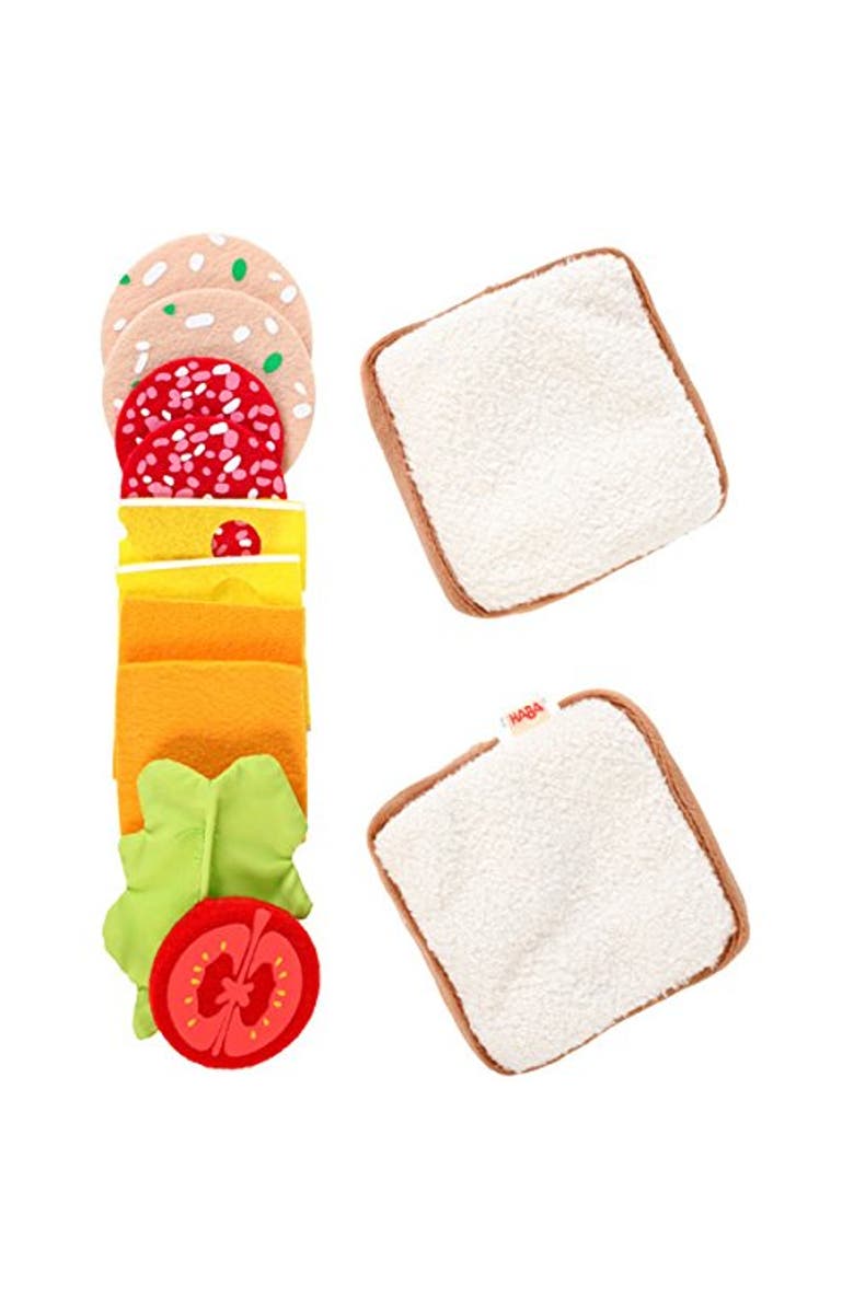 HABA Soft Sandwich Play Food Set - 12-Piece Pretend Lunch Kit for Kids - Toy Kitchen Accessories for Imaginative Cooking & Role-Play for 3 Years & Up, Alternate, color, Multi