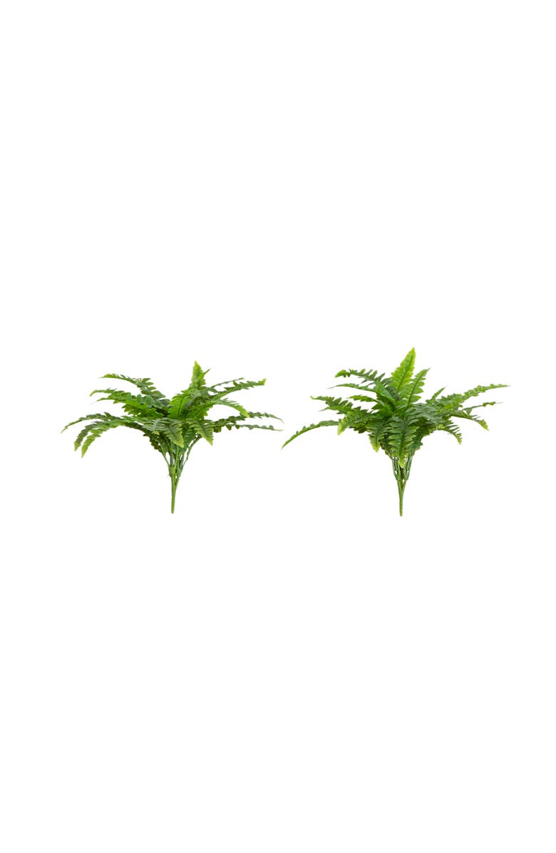 NEARLY NATURAL 19-in UV Resistant Artificial Boston Fern (Indoor/Outdoor) - Set of 2, Main, color, Green