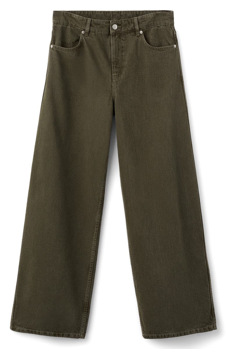 MANGO Low Rise Barrel Leg Jeans, Alternate, color, Khaki Green
