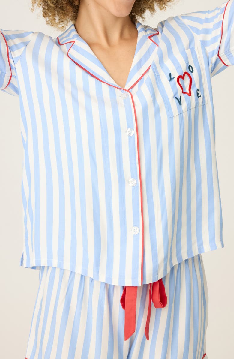 PJ Salvage Lady Luck Jersey Short Pajamas, Alternate, color, Peri