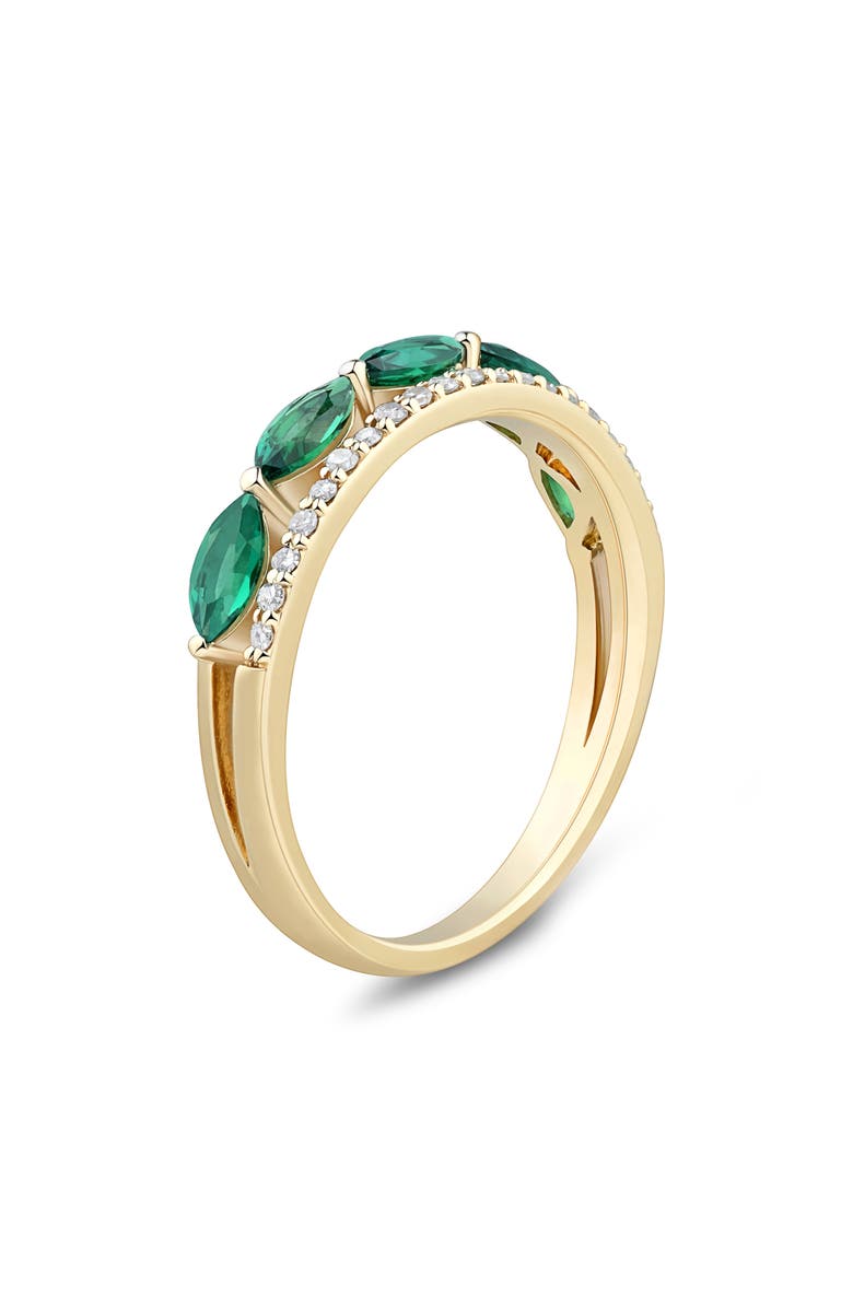 Frankie & Zoe 14K Yellow Gold Lab Grown Emerald & Diamond Ring, Alternate, color, 