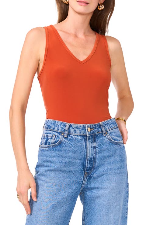 V-Neck Split Back Tank