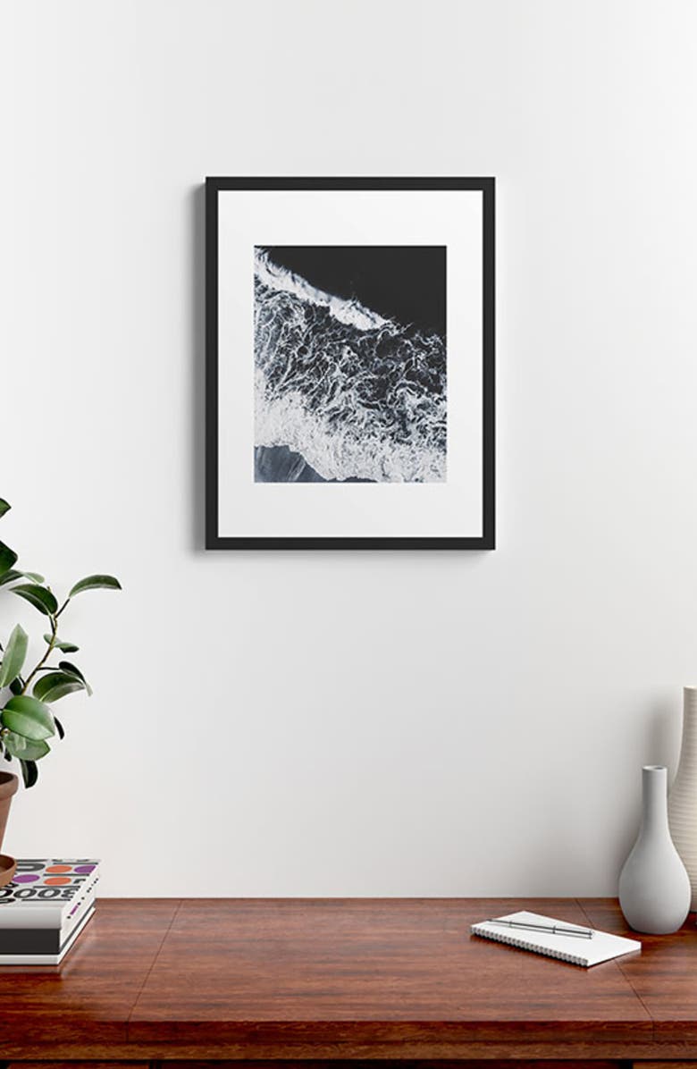 Deny Designs Sea Lace Framed Wall Art, Alternate, color, Black