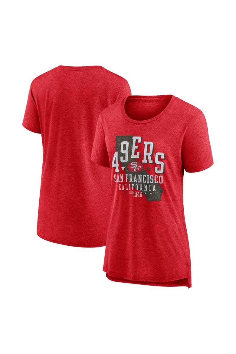 Women's Nike Scarlet San Francisco 49ers Vintage Graphic Tri-Blend Scoop Neck T-Shirt, Alternate, color, Scarlet