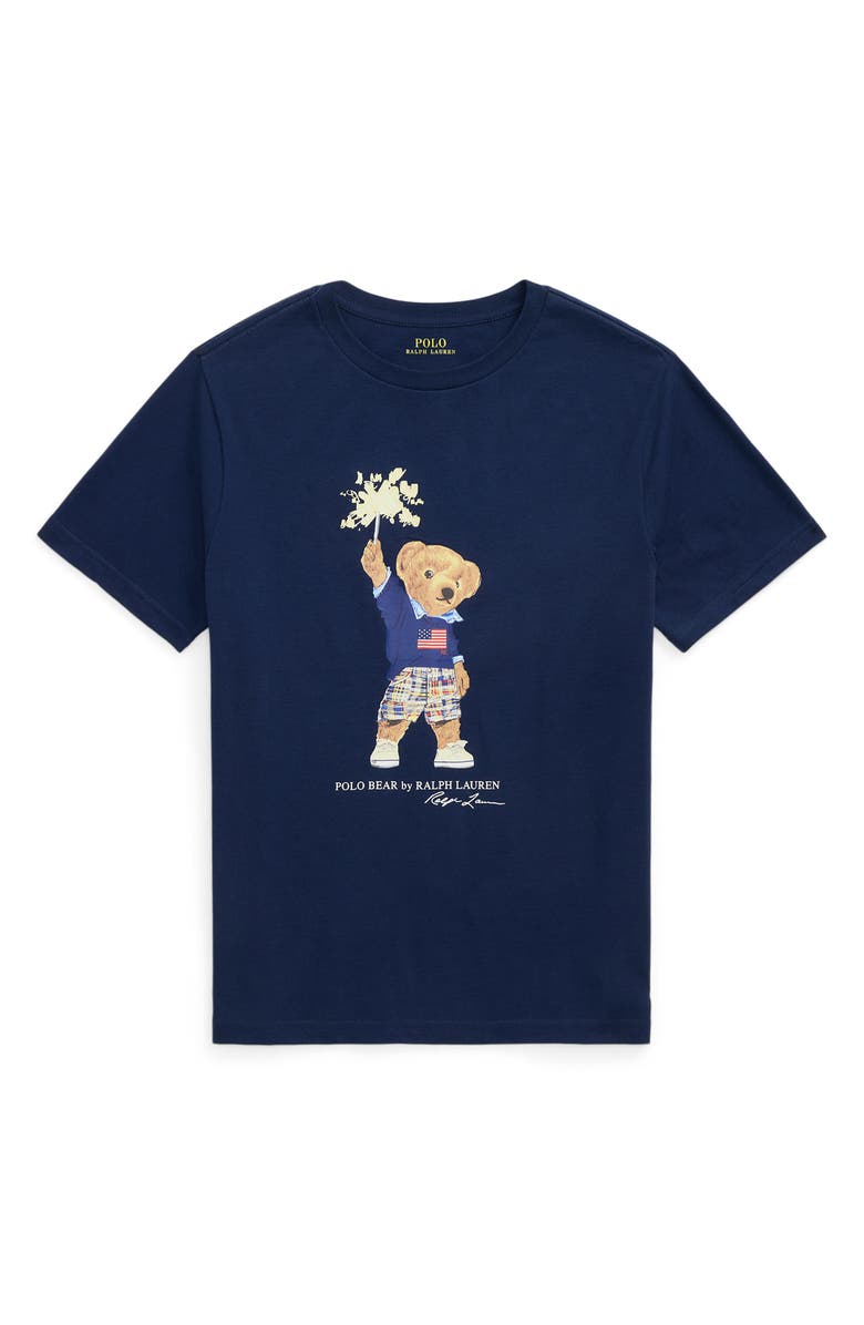Polo Ralph Lauren Kids' Polo Bear Graphic T-Shirt, Main, color, Navy