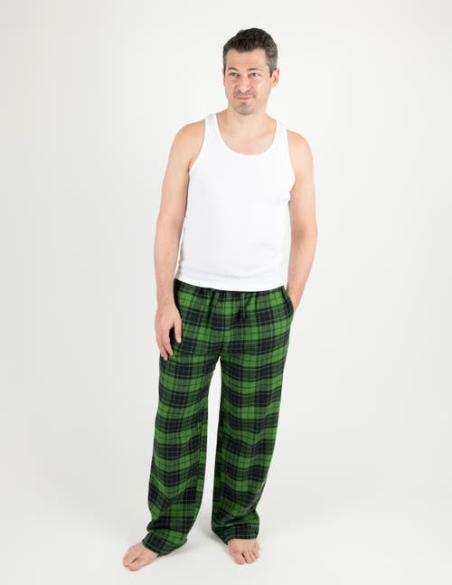 Leveret Cotton Flannel Holiday Pajama Pants In Green